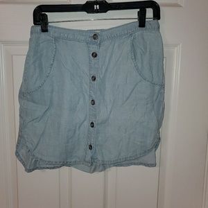 CLOTH AND STONE SOFT JEAN SKIRT- button up